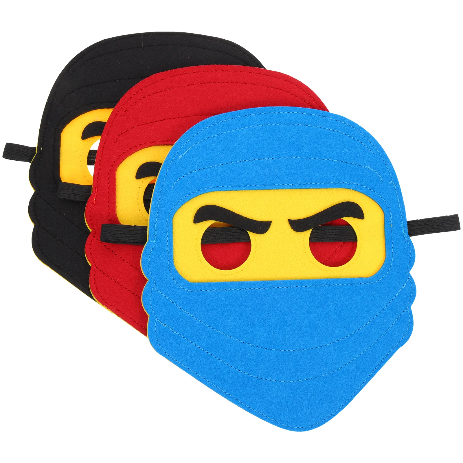 3Pcs Ninja Cosplay Felt Mask Masquerade Party Supplies Kids Holiday Masks Children Costume Kids Mardi Gras Mask