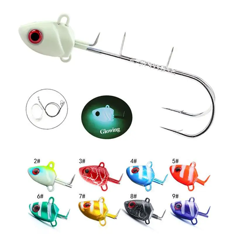 Tenya Twin Hooks Fishing Jig Saltwater Long Casting Glow-in-the-Dark Lure Head 15g 20g 25g 30g 40g 50g 60g 100g 150g 180g 200g