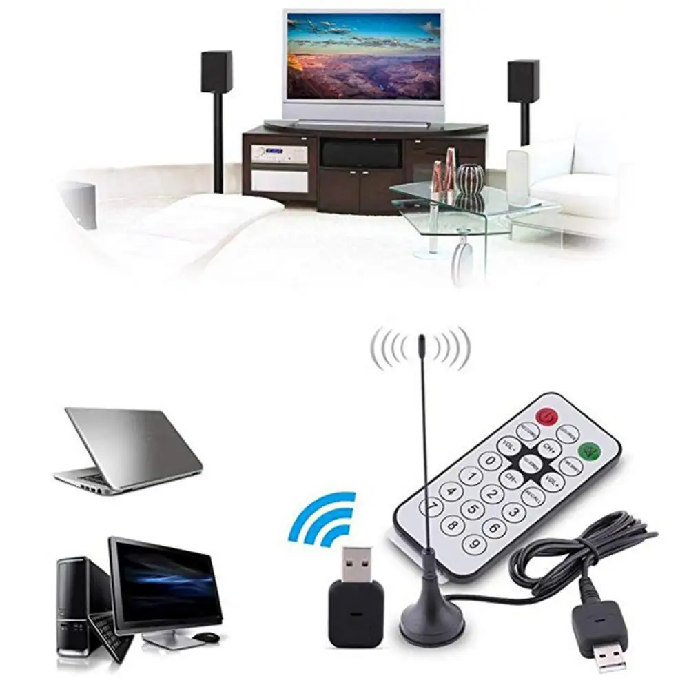 TV Tuner Receiver Digital HD USB MINI USB2.0 DVB-T SDR+DAB+FM Video Broadcast HDStick