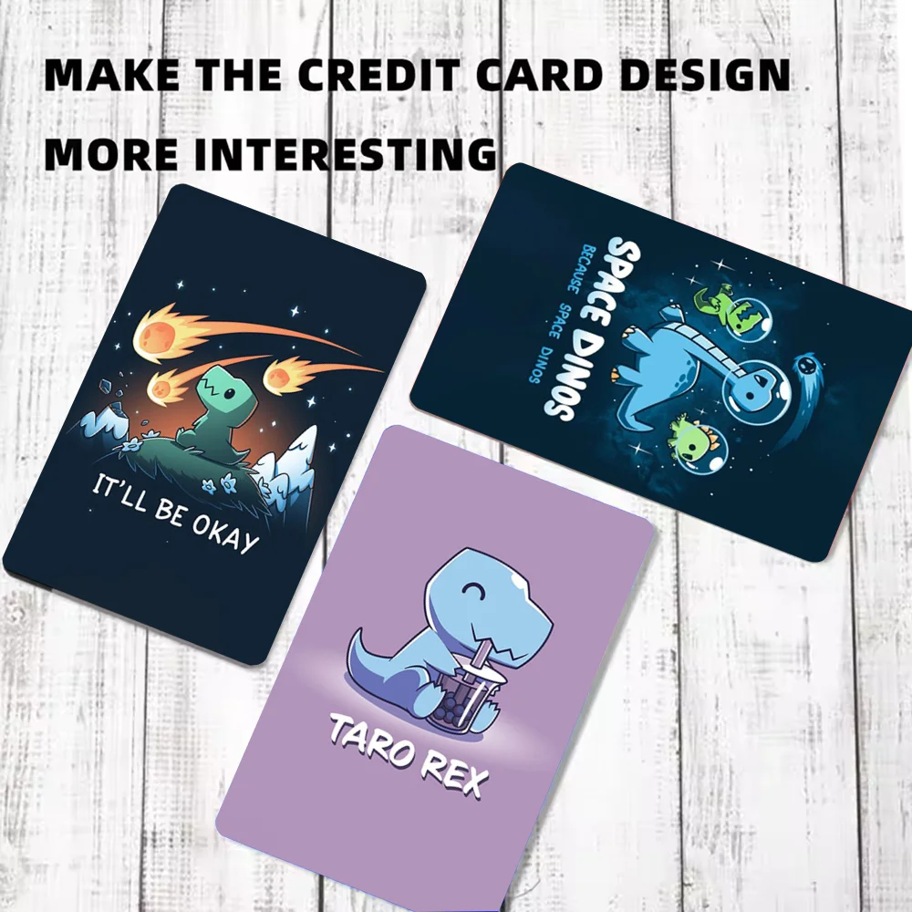 

Cute Dinosaur Funny Card Skin Credit Card Visa Debit Bank Charge Card Bus Metro Waterproof Sticker Decal Decoration