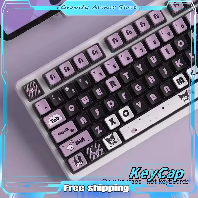 

New Anime Cutethemed Pudding Keycaps 122 Keys Pbt Thermal Sublimation Four Sided Transparent Mechanical Keyboard Game Key Cap