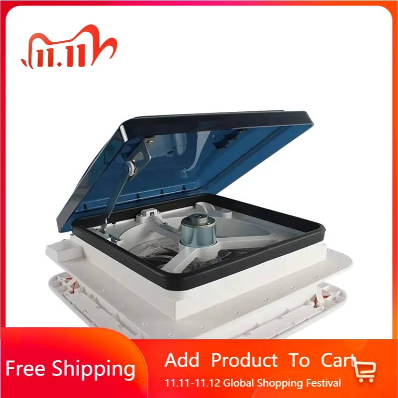 

STLF TYTXRV CE Certificated 12V 11'' 280mm RV Roof Vent with LED Light Manual Control Caravan Ceiling Exhaust Fan Smoked Lid