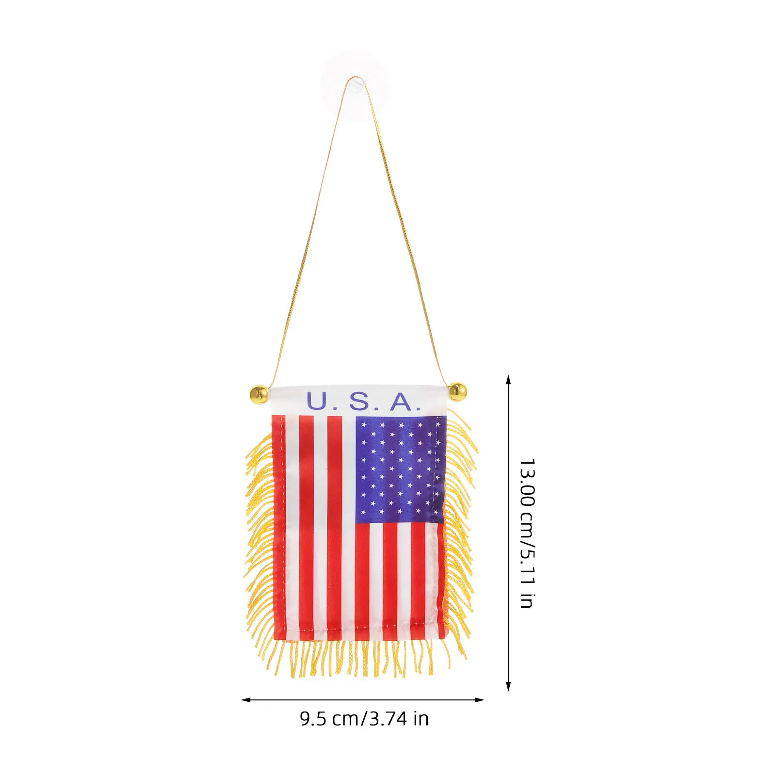 

Car Mirror Flag Hanging Charm Exquisite Tassels Easy Installation Durable Fade-Resistant Rearview Mirror Decor