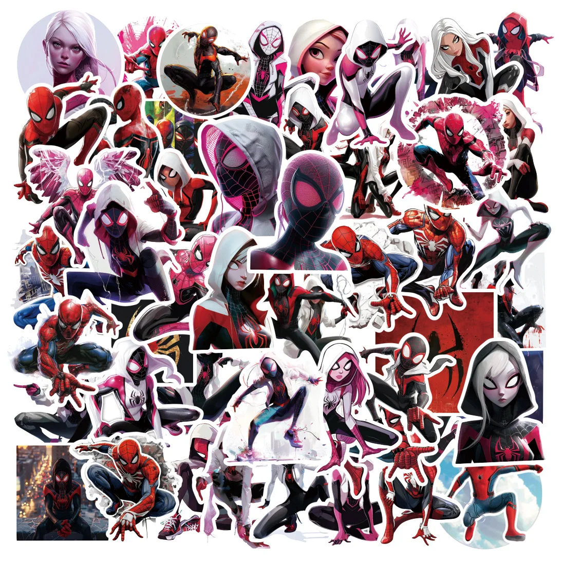 10/30/50PCS Disney Marvel Super Hero Spiderman Gwen Sticker Cartoon Cool Graffiti DIY Skateboard Motorcycle Waterproof Decal Toy