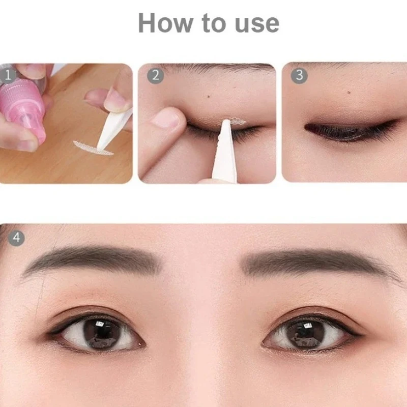 เทปติดตาแบบตาสองชั้น รูปทรงมะกอก แบบตาข่ายลูกไม้ มองไม่เห็น ใช้สำหรับแต่งตา 120-240 ชิ้น