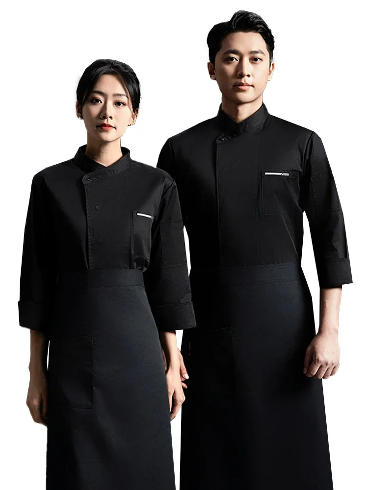 

Catering Service Long Sleeve Kitchen T-shirt Bakery Cook Jacket Restaurant Work Uniform Waiter Hotel Tops Chef Cafe Overalls