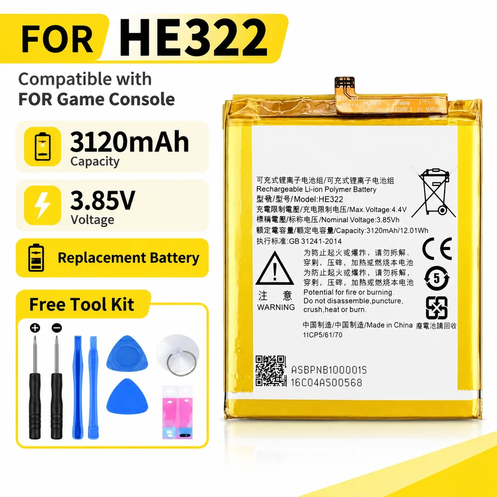 3120mAh HE322 Phone Replacement Battery For Nokia 8, HE-322 Lithium Internal Rechargeable Mobile Battery Repair Component