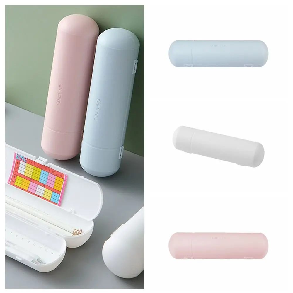 

Wear-resistant Mini Pencil Case Simple Round Pencil Pouch Cute Large Capacity Stationery Storage Bag Student