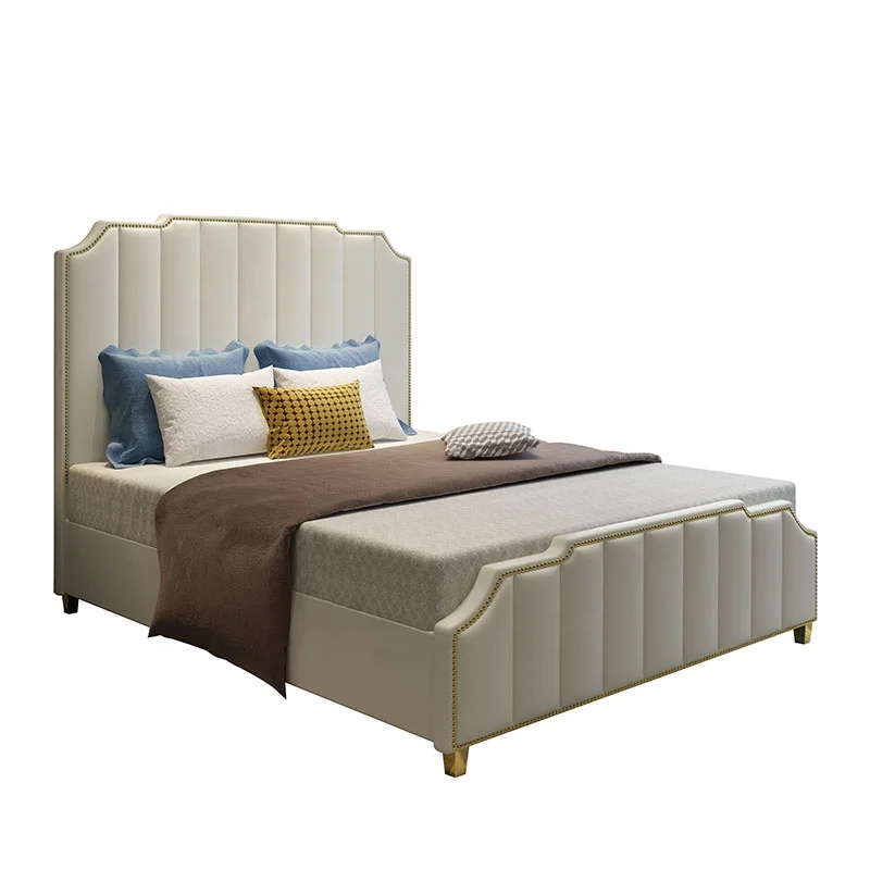 

Современная мебель для спальни с кроватью из нержавеющей стали, двуспальная кровать