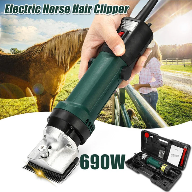 Electric Horse Sheep Clipper 690W Equine Animals Shearing Machine Trimmer Shaver Clipper Hair Grooming