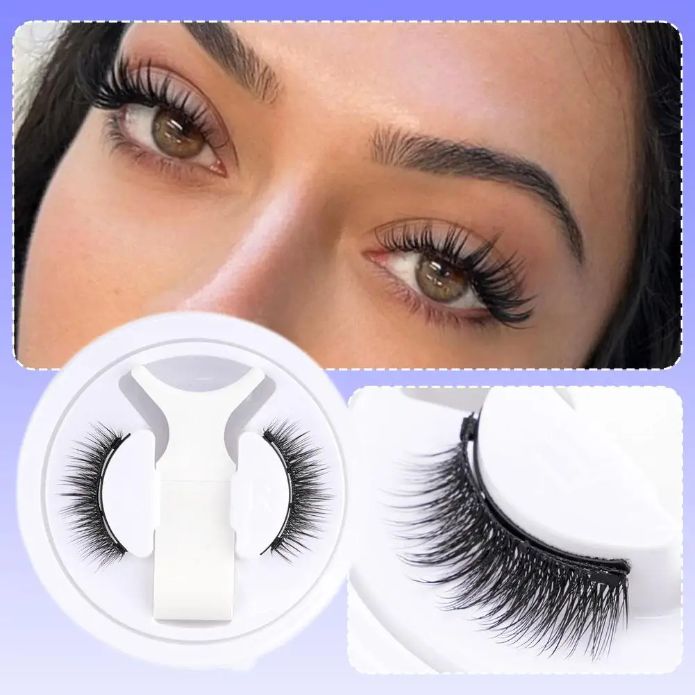 Magnetic False Eyelashes 1 Pair Reusable Natural 3D Faux Mink Lashes No Glue with Magnetic Tweezers Soft Band Design