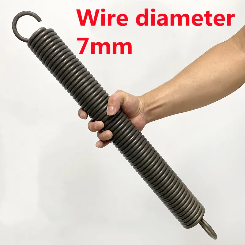 Wire Diameter 7mm  OD 35 40 45mm Length 150mm Industrial Equipment Heavy Duty Tension Spring Steel Extension Spring With Hook