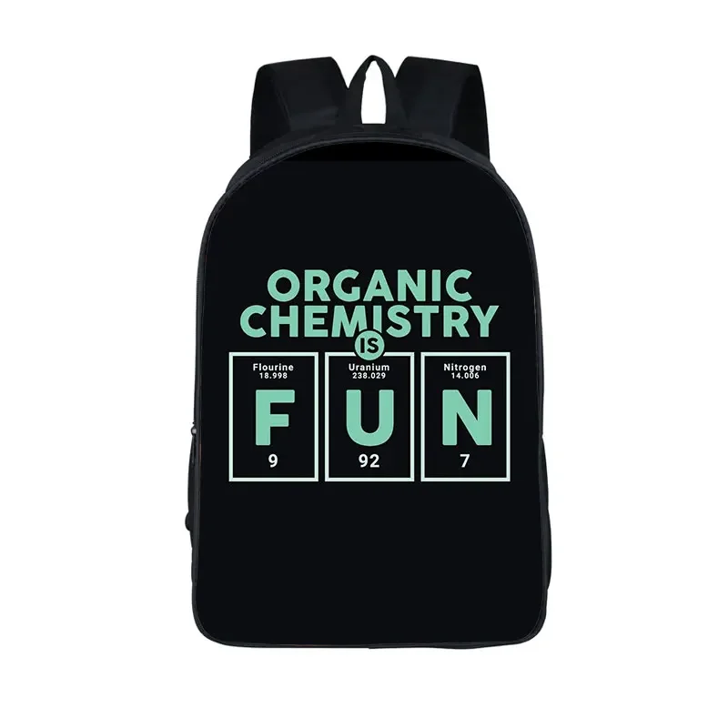 Química tabela periódica de elementos impressão mochila para adolescente criativo mochilas crianças bookbag mulheres homens mochila de viagem