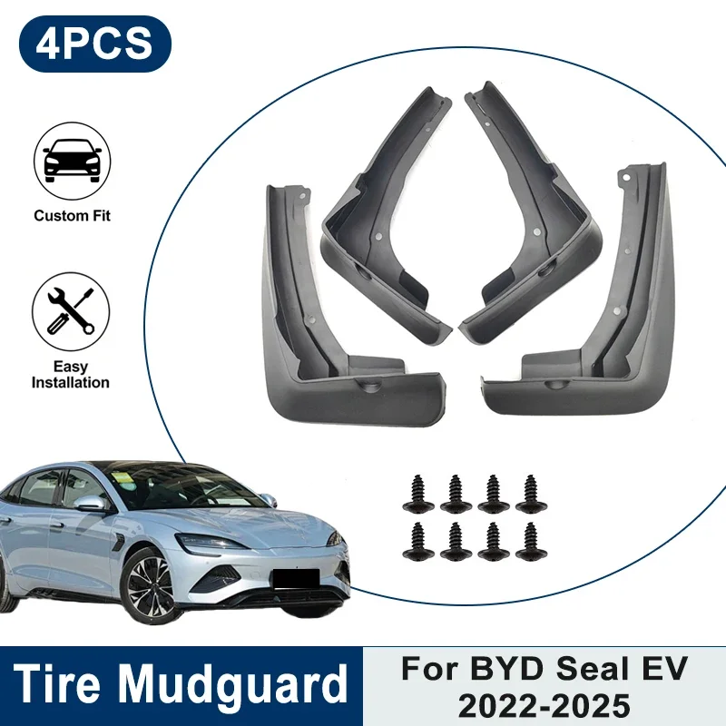 

4PCS Front Rear Car Mud Flaps For BYD Seal EV 2022-2025 Anti-Mud Splash Waterproof Fender Guard Auto Replacement Parts