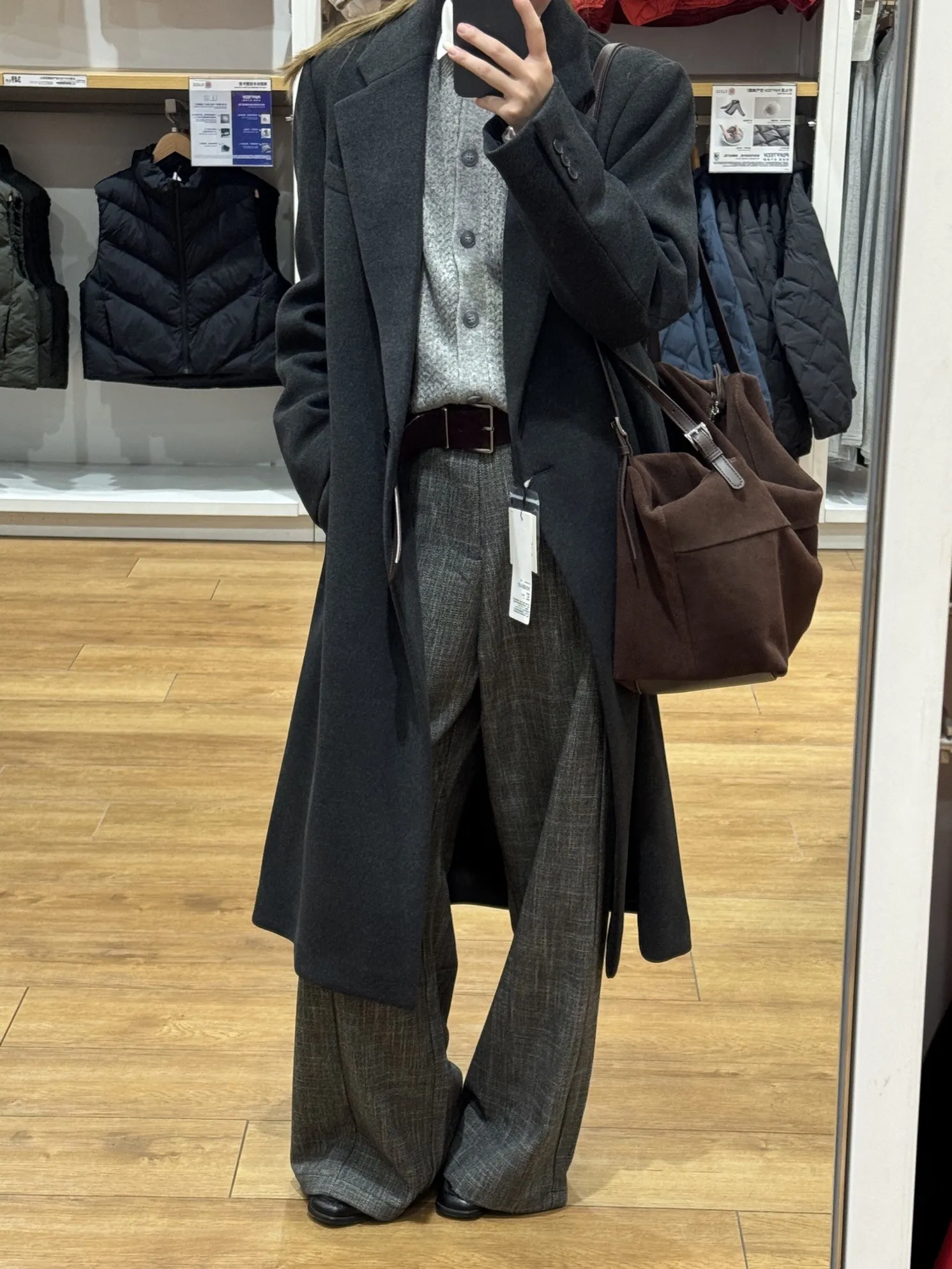 Calças Casuais de Perna Reta Cleanfit para Homens, Material de Lã com Padrão de Nó de Bambu, Calças com Cinto para Outono e I...