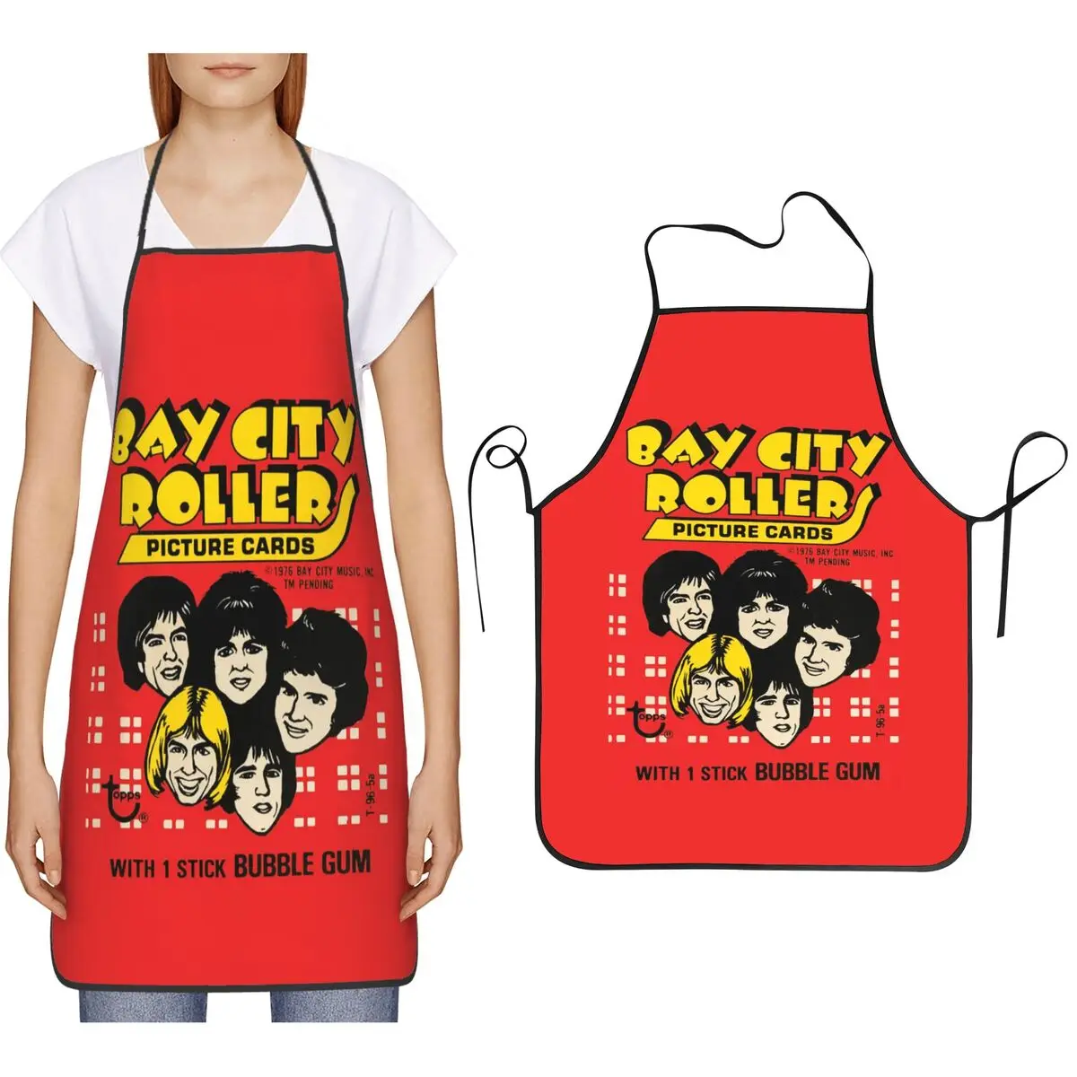 

Bay City Rollers Music Band Aprons Chef Cooking Cuisine Tablier Bib Kitchen Cleaning Pinafore for Women Men Painting