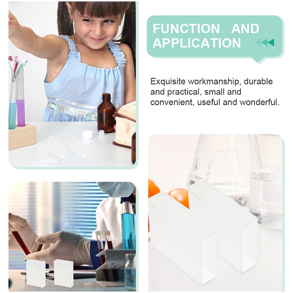 

2Pcs Professional Spectrophotometry Cuvette 40mm Pathlength High Transparency Durable Glass Material Practical Design Wide