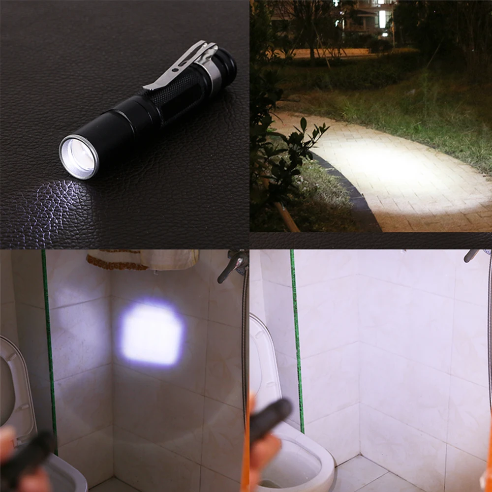 Mini linterna LED de aleación de aluminio, luz de emergencia de autodefensa, linterna pequeña de bolsillo, luz AAA