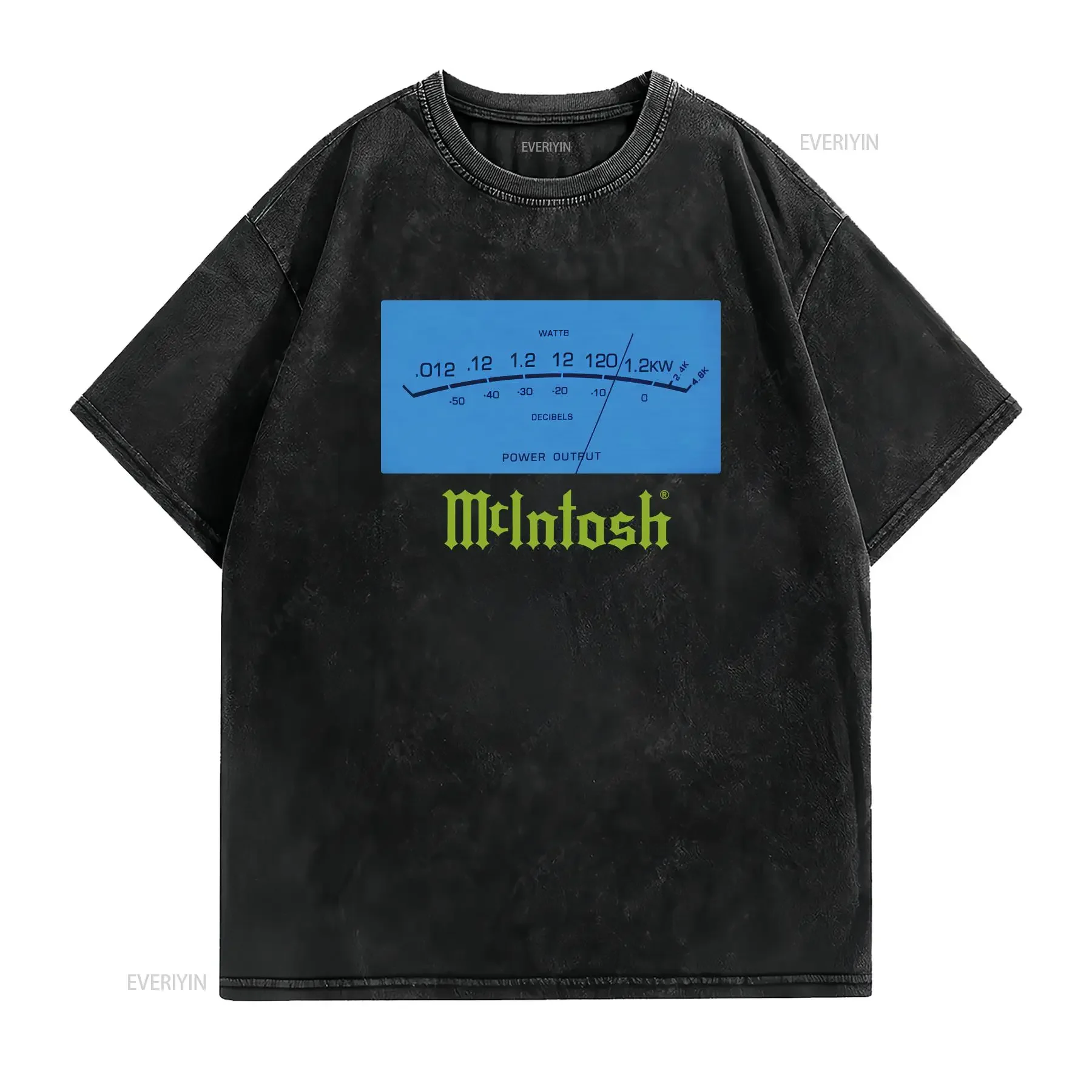 McIntosh Vintage Audio Logo T Shirt Audiophile VU Meters vintage Washed Stylish homme streetwear Stretched Slightly fashion