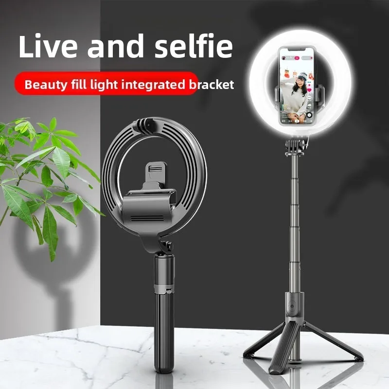 

Bluetooth Selfie Stick with LED Ring Light Multi Function Phone Tripod for Live Broadcast