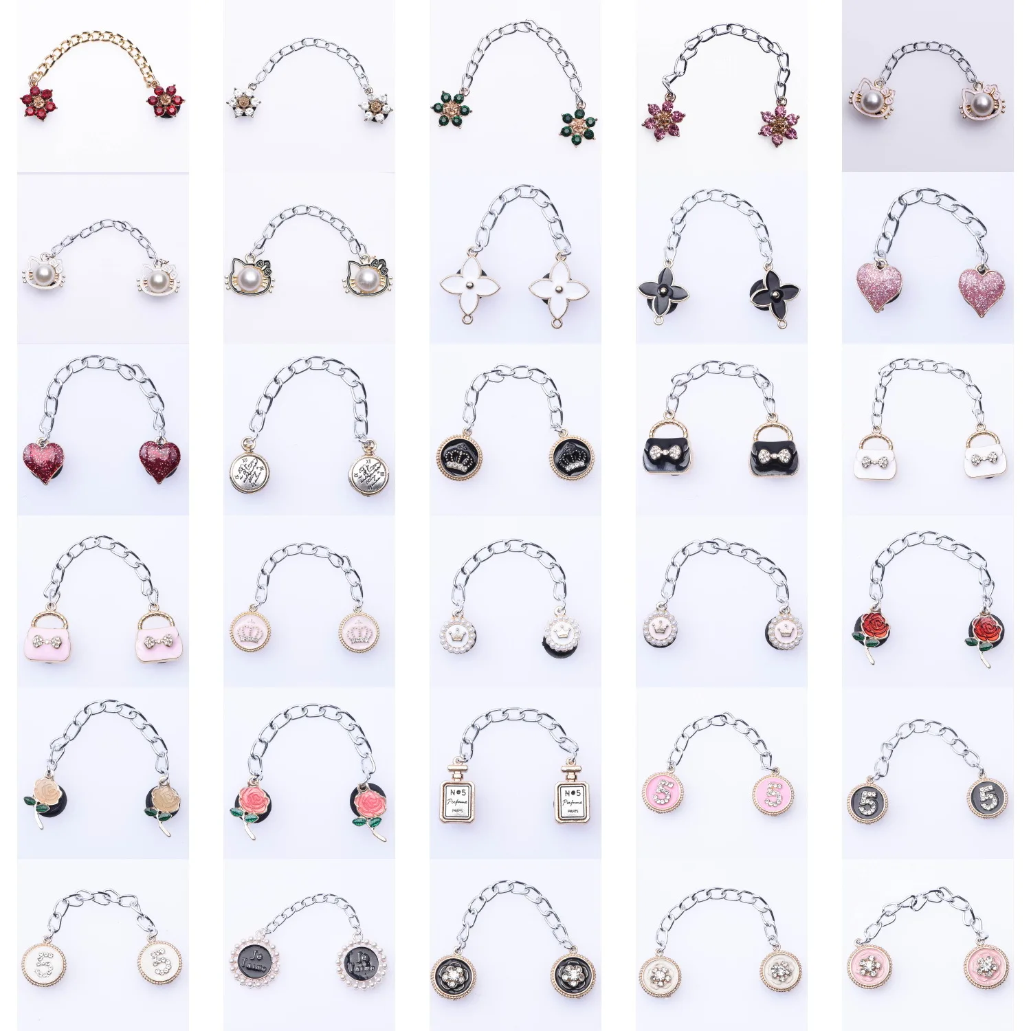 Enamel Bling Chain Shoe Charms Jewelry Shoe Decoration  Accessories for Teens Kids Women Girls Boys