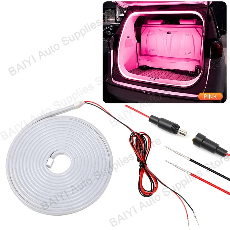 Auto kofferbak led-lichtstrip 200cm/400cm flexibele PVC decoratieve lichtstrip automatische inductie sfeerlamp universeel voor SUV