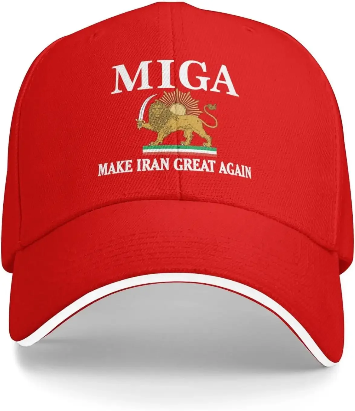 

MLGA Hats Make Iran Great Again Hat Miga Hat Trucker Cap for Men Women Black P37