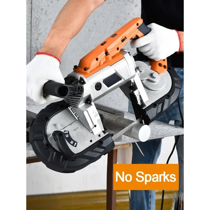 Multifunctional Small Portable Hand-held Band Saw Horizontal Metal Aluminum Steel Woodworking Cutting Sawing Machine
