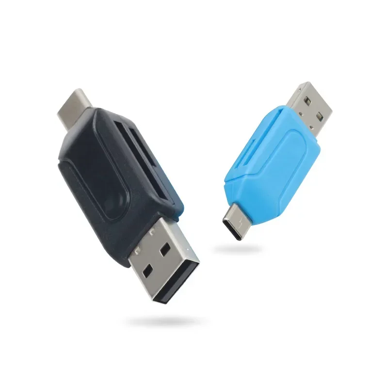 2 In 1 Micro USB OTG Universal Micro USB Card Adapter Android Computer Adapters Extension Headers Card Reader For Android TF/SD