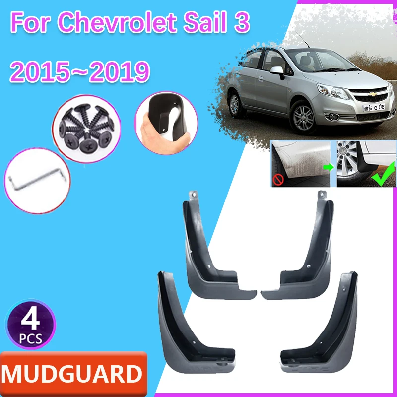 for Chevrolet Sail 3 Nuevo 2015 2016 2017 2018 2019 Car Rear Mudguards Mud Flap Wheel Protecti Fenders Splash Guards Accessories