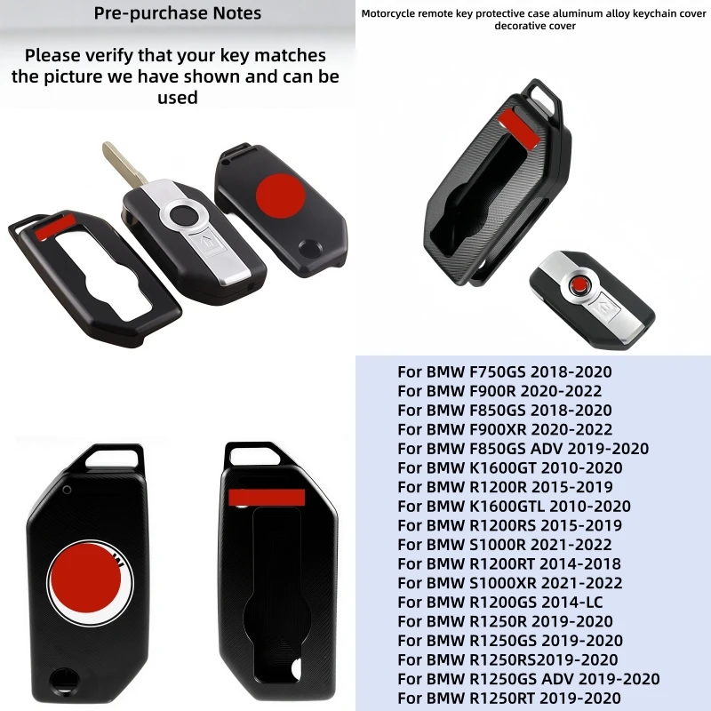 

Motorcycle remote key protective case aluminum alloy keychain cover For BMW F850GS ADV K1600GT GTL R1200R RS RT 850 1600 1200