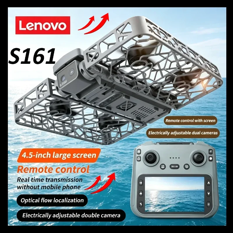 

Lenovo S161 MAX Brushless Foldable Drone RC Quadcopter with Humanoid Tracking, Gesture Photo, Video Recording and Headless Mode.