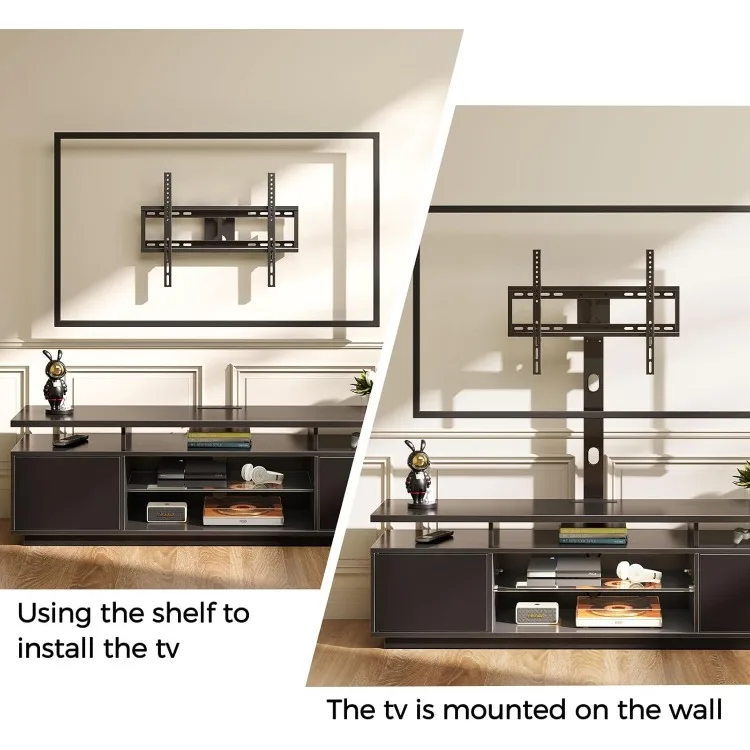 TV-Ständer mit Halterung und Steckdose 59.1 ", drehbare TV-Ständer halterung für 32/45/55/60/Zoll Fernseher, höhen verstellbar modern