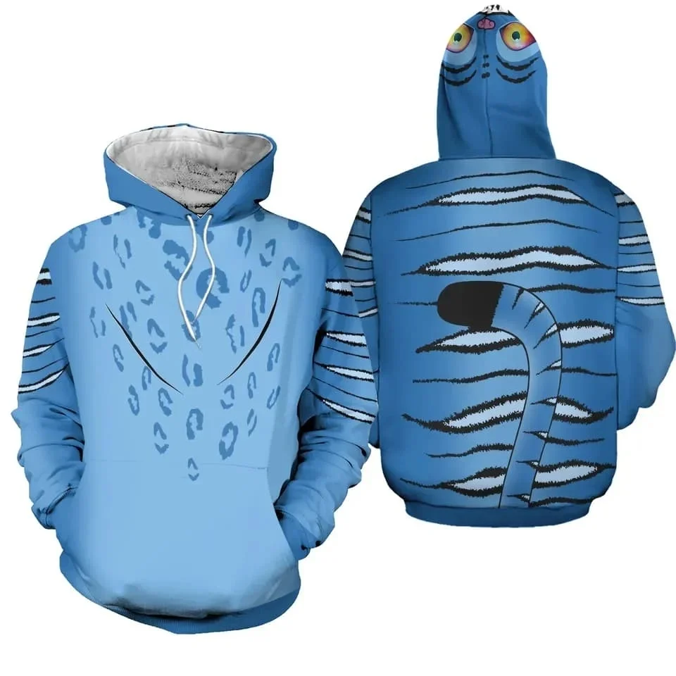 2027 Shrug Cat Blue Derpy Tiger Cosplay Hoodie Pants K-Pop Costume Fantasy Halloween Party