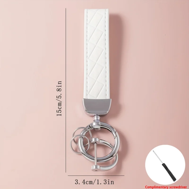 1pc Men's and Women's Universal  Embossed Keychain Simple Multi-Color Car Chain Storage Ring