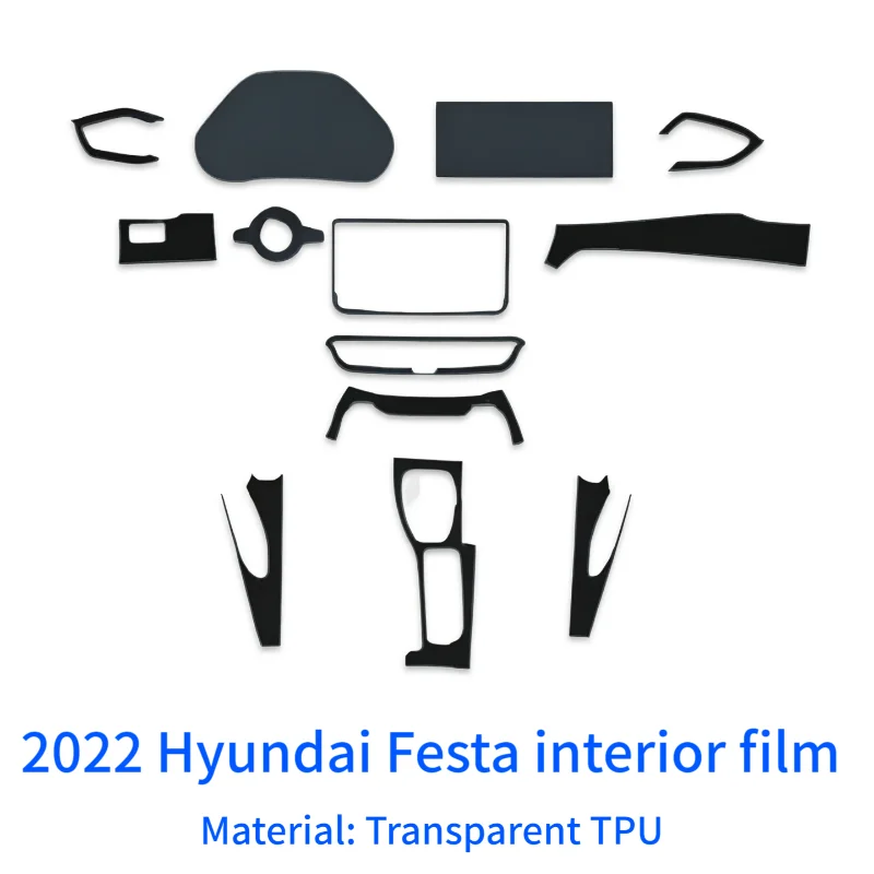 For 2022 Hyundai Festa interior film center console screen navigation console TPU transparent protective film