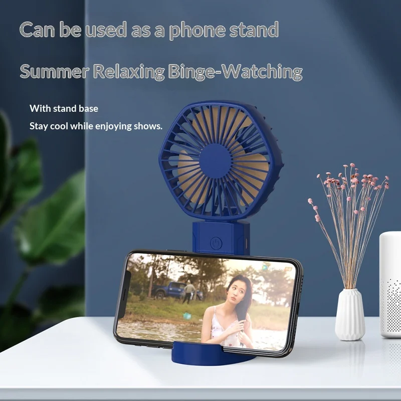 Mini USB Rechargeable Handheld Fan, 4000mAh Portable Desk Fan with 3 Speeds, Quiet Personal Cooling Fan for Home Office Travel