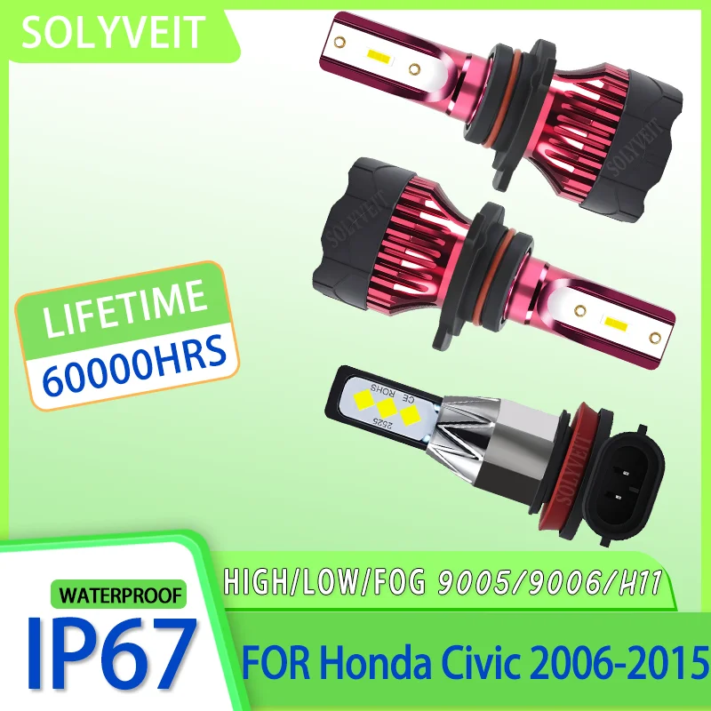 

Long - Lasting for Safe Driving reliable 9005 9006 H11 LED HIGH LOW FOG FOR Honda Civic 2006-2009 2010 2011 2012 2013 2014 2015