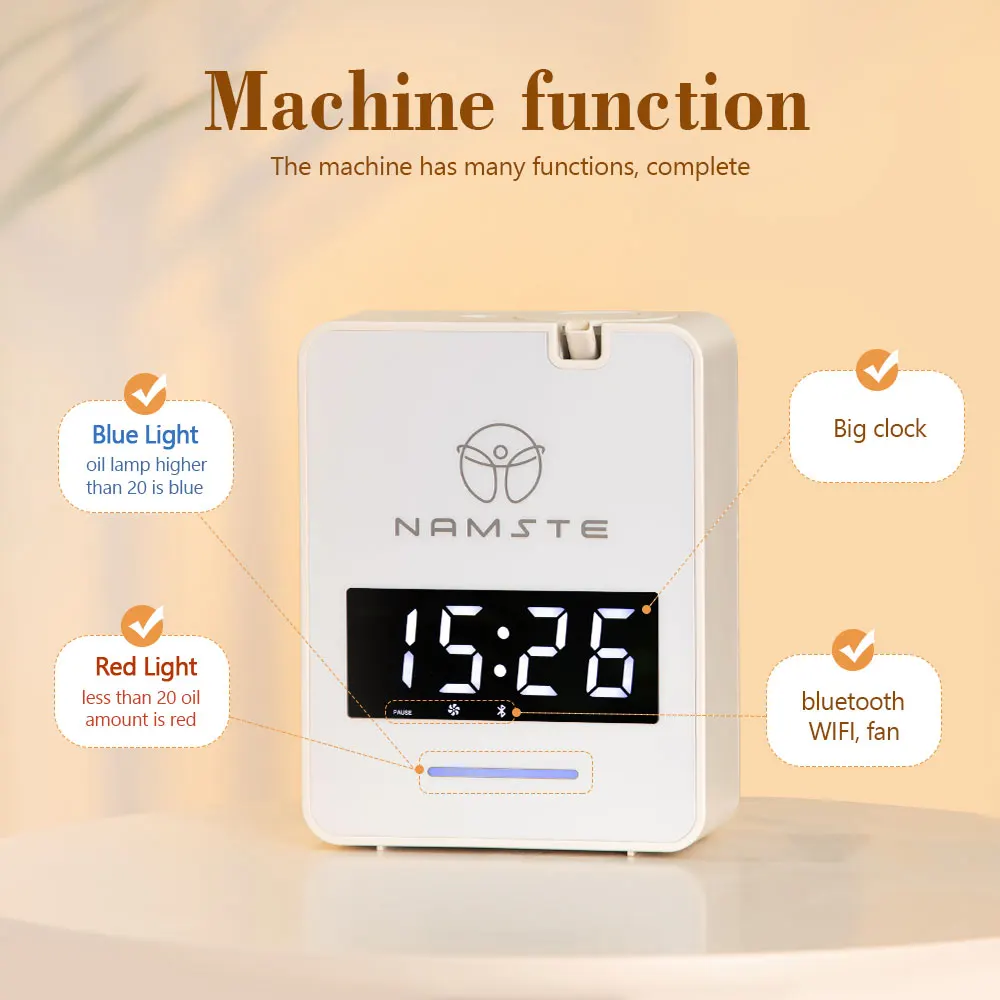 Namste WIFI بلوتوث الناشر الروائح سعة 300 مللي لتنقية الهواء معطرات الزيوت العطرية للمنزل 1000m3 HVAC 8 واط الطاقة
