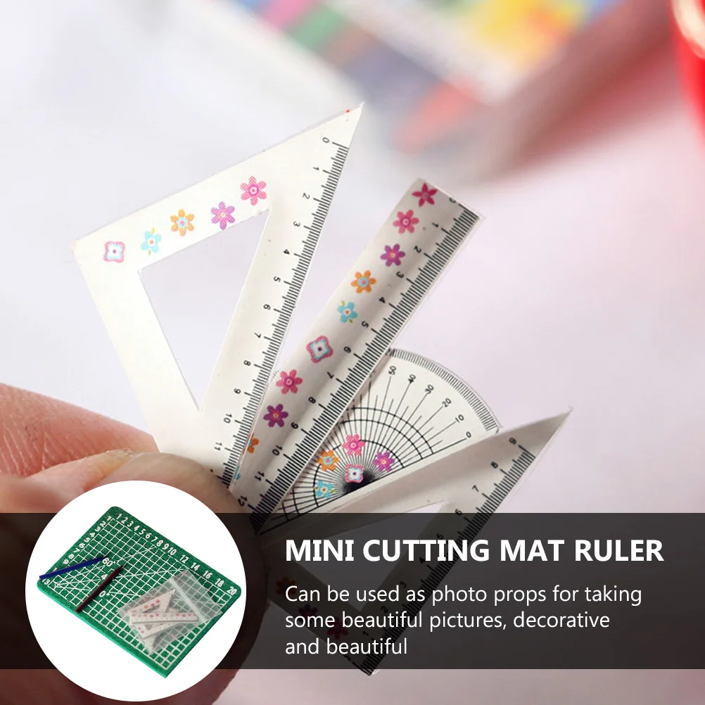 5 Pcs Mini Ruler Cutting Board Cabinet Crafts House Tool Household Mat Miniature Model Figurines