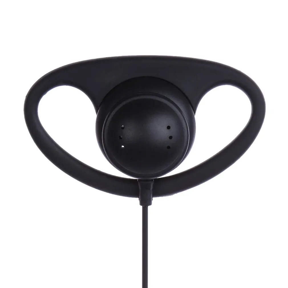 Auricolare a forma di D a 2 Pin microfono PTT gancio per l'orecchio singolo microfono auricolare auricolare per Baofeng per Kenwood per Puxing TYT Radio