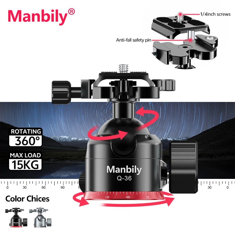 

Шаровая головка камеры Manbily, поворотный на 360 градусов штатив с шаровой головкой, адаптер для крепления монопод для DSLR-камер, адаптер для крепления штатива
