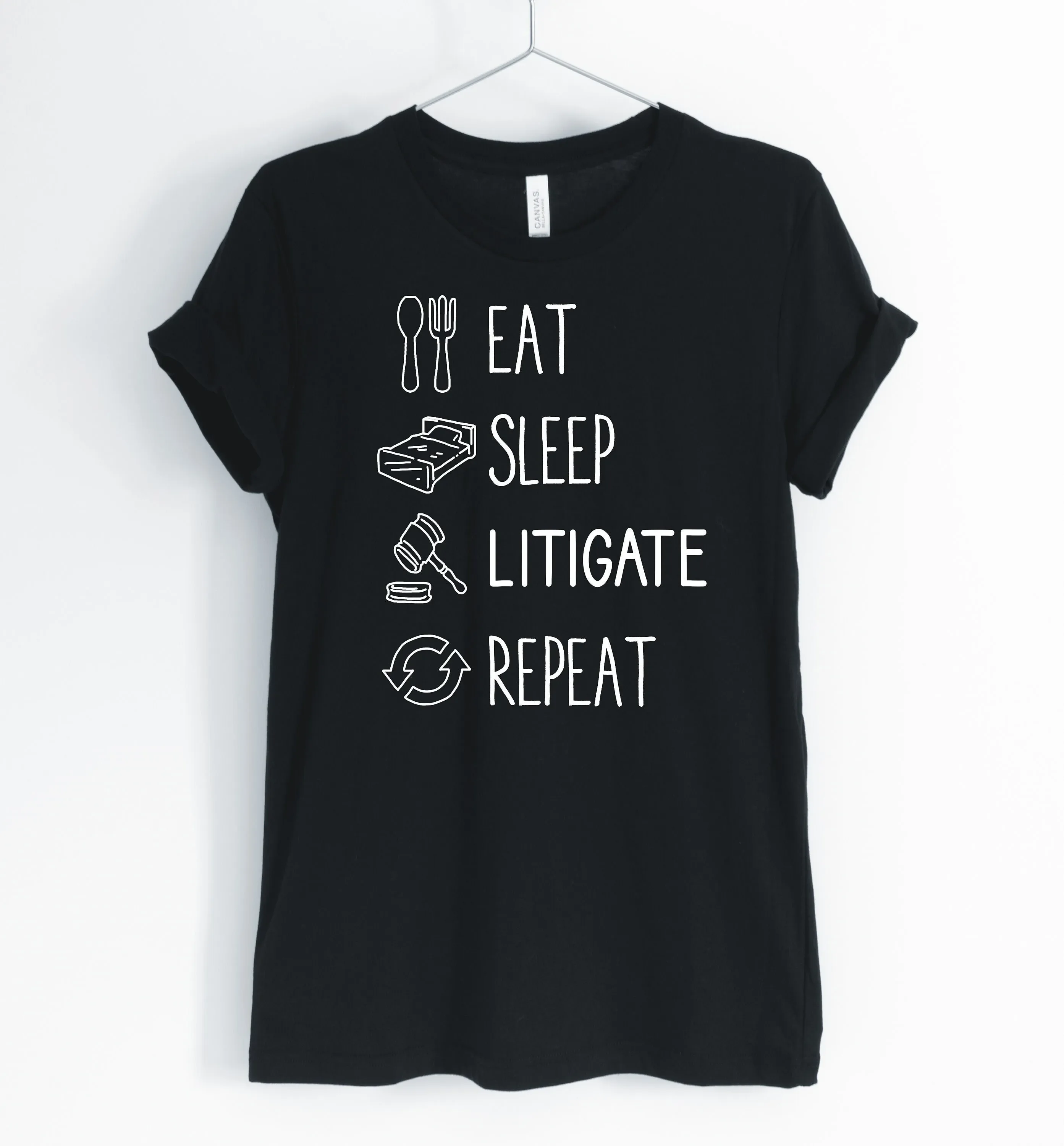 

Футболка Eat Sleep Litigate Повторите юриста Litigator Attorney Life Забавные женские s