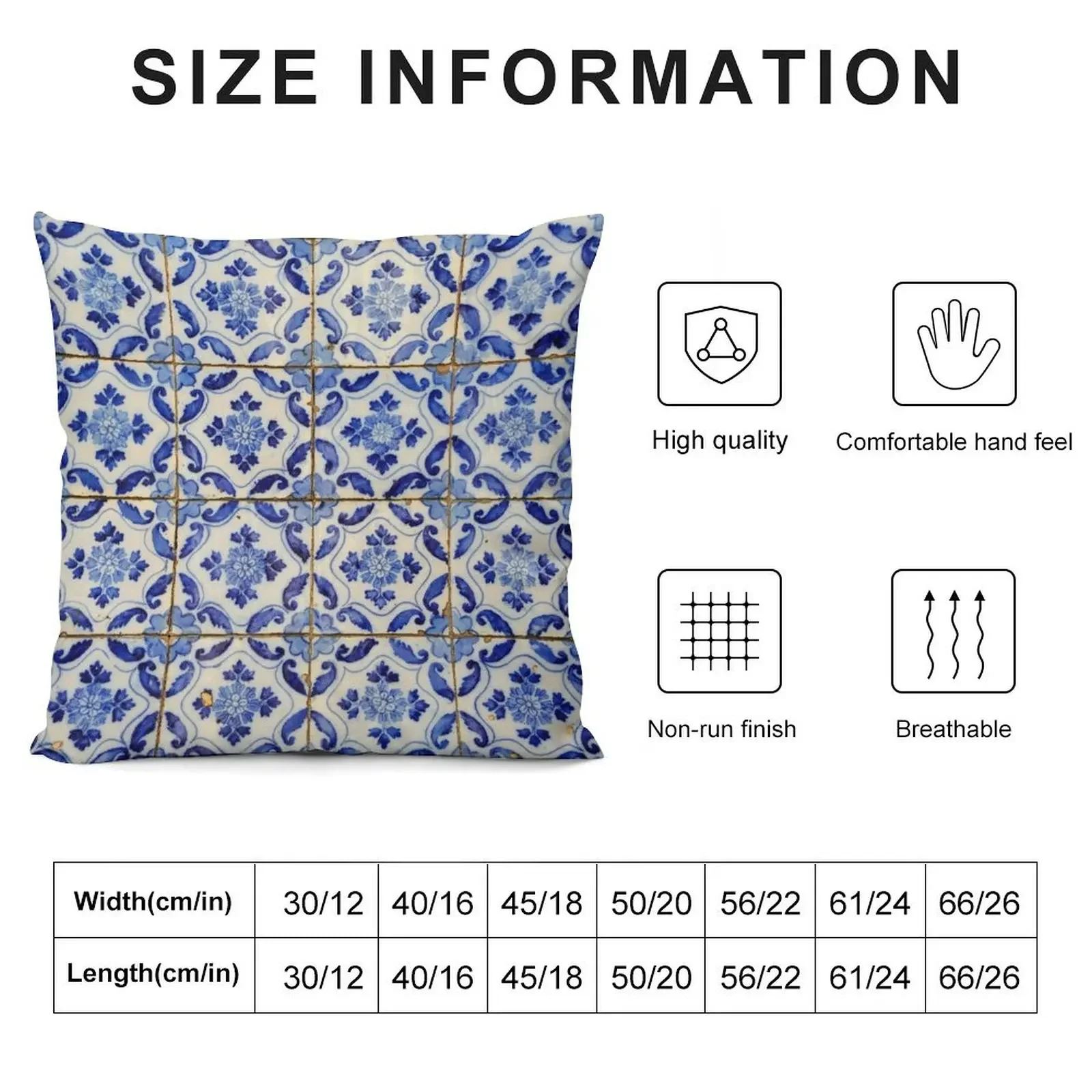 Portuguese tiles. Blue flowers and leaves Throw Pillow luxury decor Luxury Pillow Case Plaid Sofa pillow