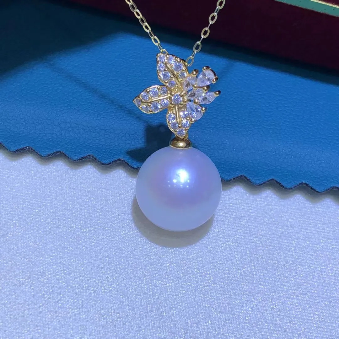 

S925 Sterling Silver Pendant Mount Base Mountings Findings Parts Fittings Accessories for 12-13mm Pearls Beads 5pcs/lot