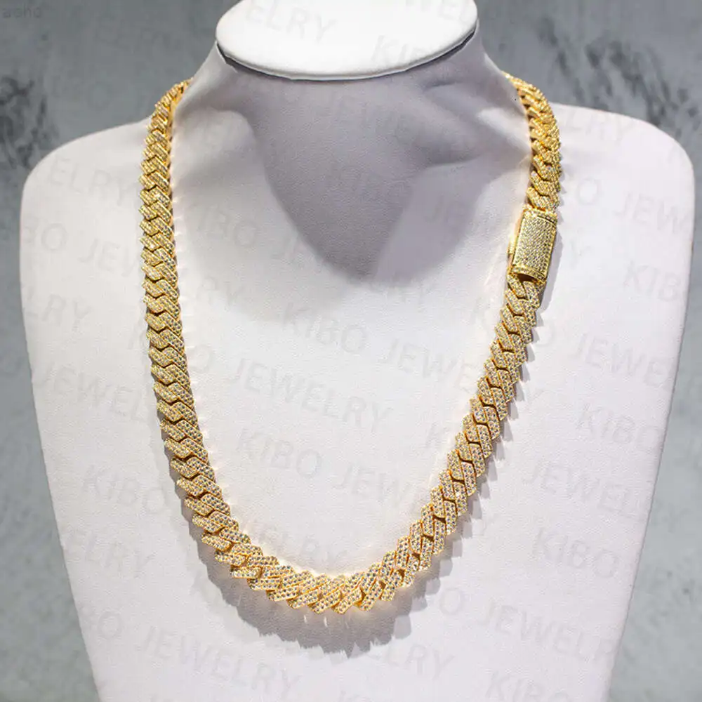 

Wholesale 8mm 10mm 12mm Hip Hop Vvs Diamond Necklace Dropshipping Silver/gold Plated Iced Out Cuban Link Moissanite Chain