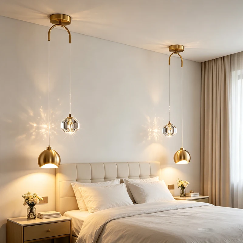 Postmodern Ins Pendant Lights Luxury Restaurant Lamps Bar Bedroom Bedside Glass Ball Single Hanging Lamp Chandelier Ceiling Home