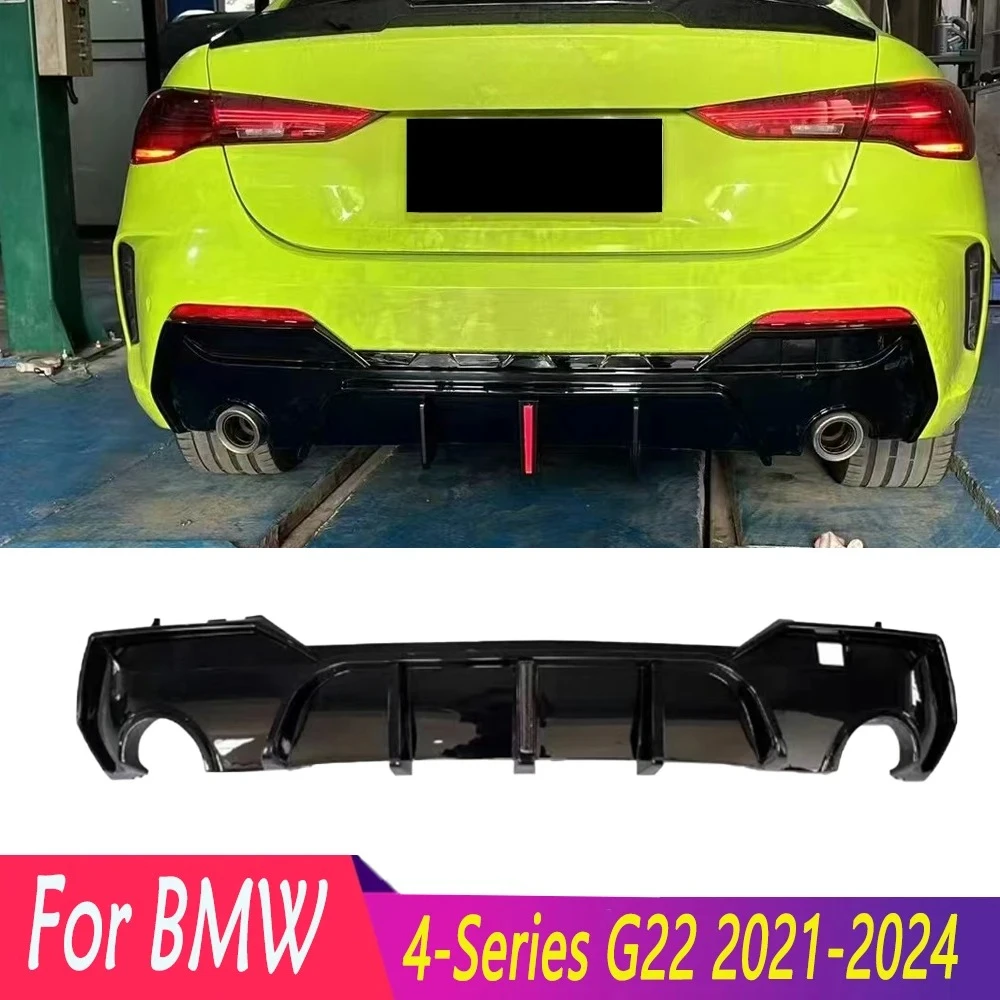 Rear Bumper Diffuser Splitter Spoiler Lip Tuning Body Kits With/Without Light For BMW 4-Series G22 2021 2022 2023 2024