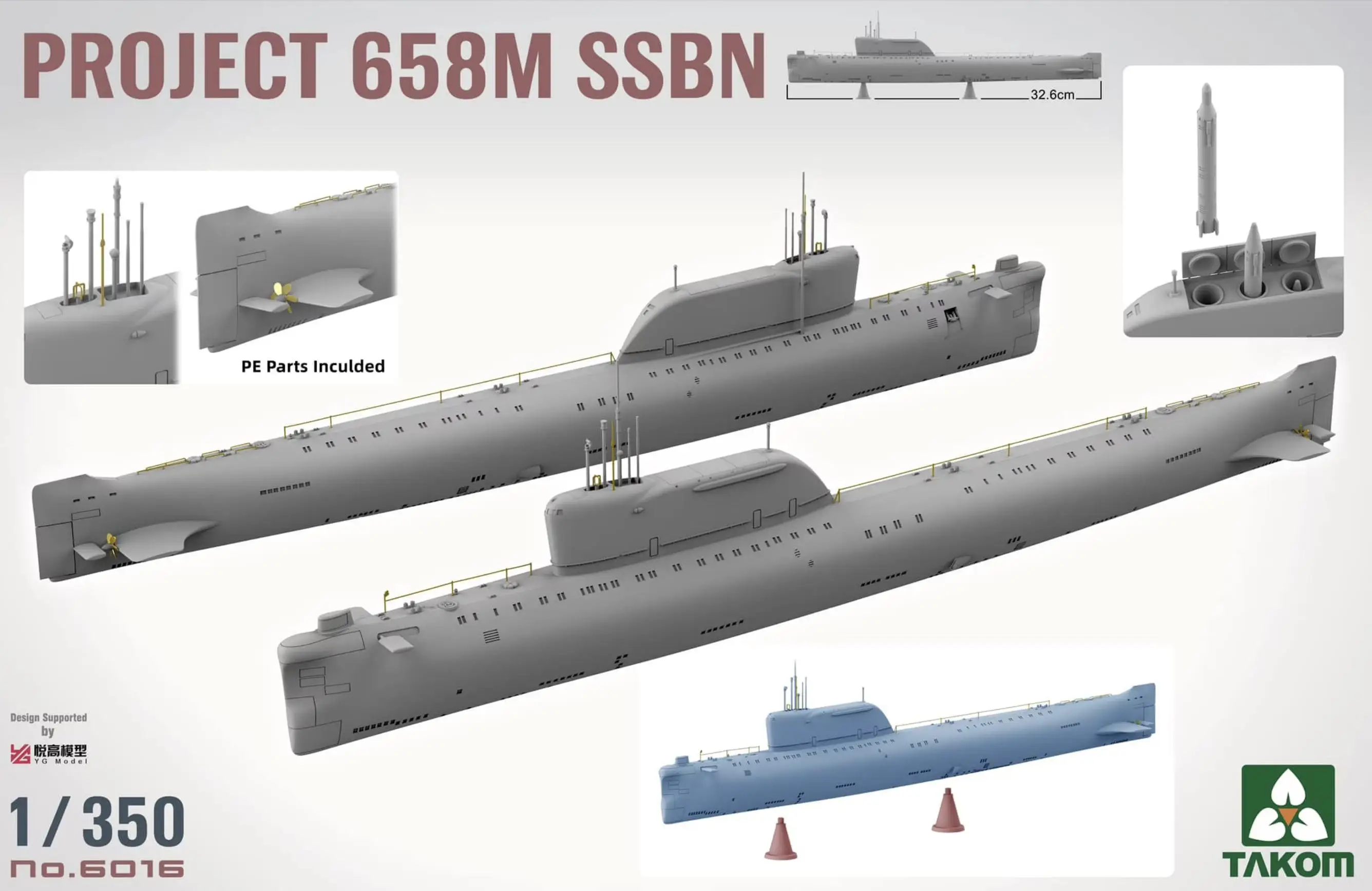 TAKOM 6016 1/350 โครงการ 658M SSBN ชุดโมเดล