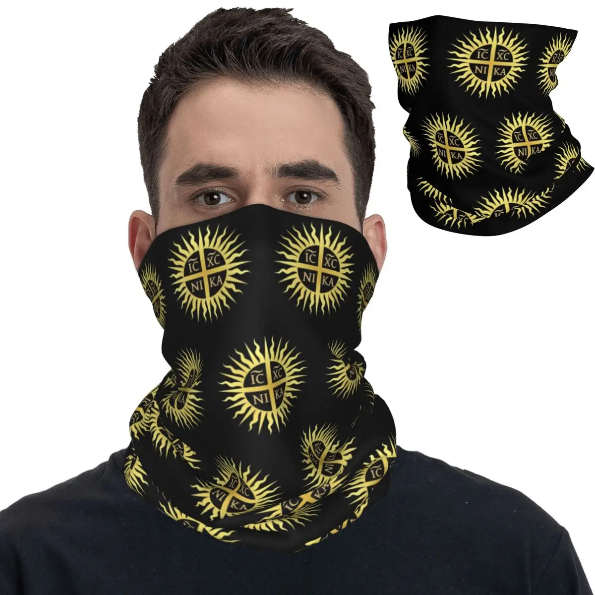 IC XC NIKA Sun Cross Bandana Neck Cover Printed Jesus Christ Balaclavas Face Mask Scarf Headband Unisex Adult Windproof